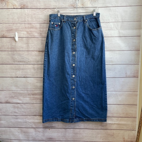 Tommy Hilfiger Dresses & Skirts - Tommy Hilfiger Blue Denim Button-Front Maxi Skirt